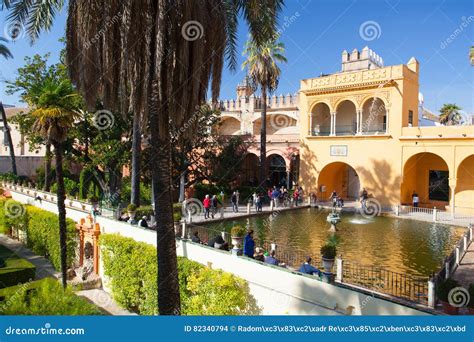 Real Alcazar Gardens in Seville. Editorial Stock Image - Image of ...