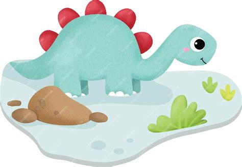 Premium Vector | Cute dinosaur spinosaurus watercolor vector