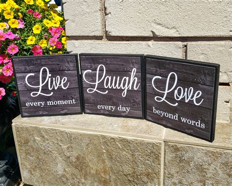 Live Laugh Love Wood Sign Live Every Moment Laugh Every Day | Etsy ...