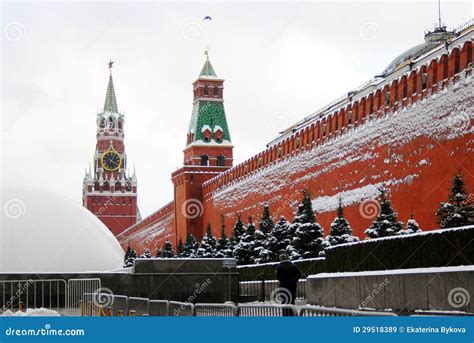 Moscow Kremlin. Red Square in Winter Stock Image - Image of immaculate ...