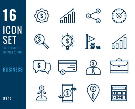 Set of business line icons 2024467 Vector Art at Vecteezy