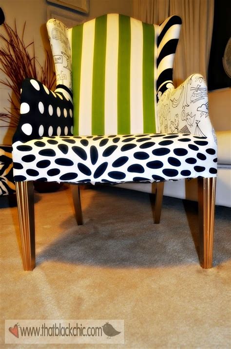 DIY Furniture Upholstery: Chair make-over, a little fabric can make ...