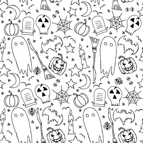 Halloween pattern. Seamless halloween doodle background 10368270 Vector Art at Vecteezy