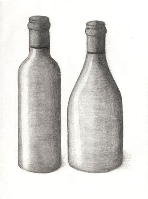 drawing 101 wine bottle 2 by xycolsen traditional art drawings still ...