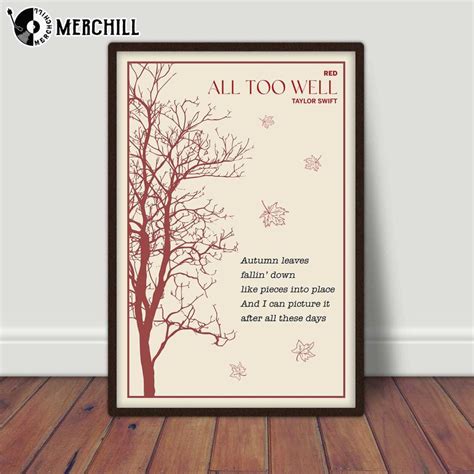 Red All Too Well Poster Taylor Swift Inspired Gifts - Happy Place for ...