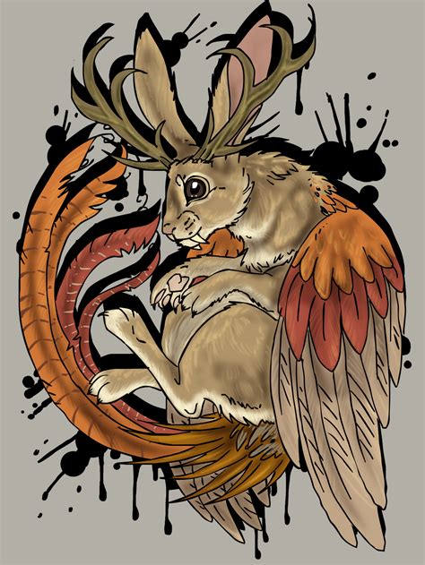 wolpertinger | Creature art, Animal paintings, Hybrid art