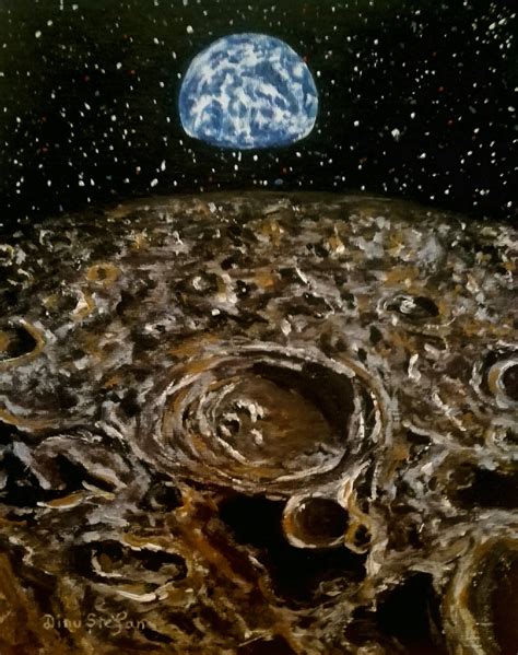 Moonscape ! Acrylic on canvas, 10 by 8 inches. By Artist Stefan Lucian Dinu ! #art #artwork # ...