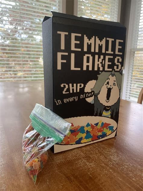 My brother made a custom box of Temmie Flakes. Eat up my homeslices ...