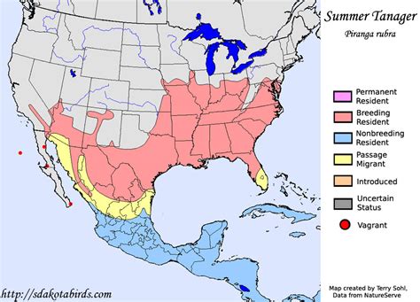 Summer Tanager - Species Range Map