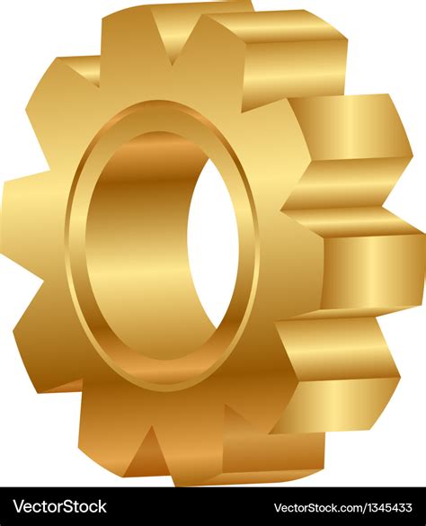 3d of golden cog wheel Royalty Free Vector Image