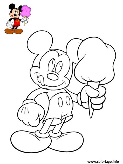 Coloriage mickey mouse avec une delicieuse creme glace à imprimer ...