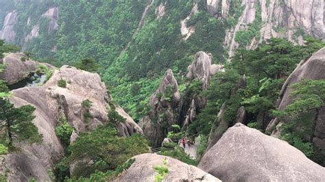 Huangshan - walking toward super steep path of stairs - YouTube