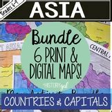 South Asia Countries and Capitals Map Activity (Print and Digital)