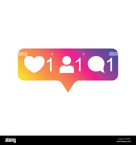 Social media Instagram modern like 1, follower 1, comment 1 gradient ...