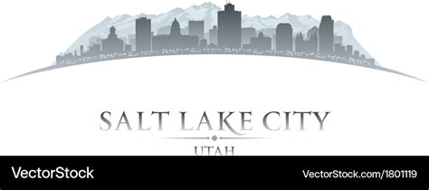 Salt lake city utah skyline silhouette Royalty Free Vector