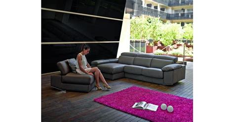 Gloria Italian Reclining Leather Corner Group Sofa + Footstool Pouffe ...
