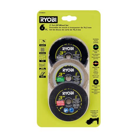 RYOBI 6 PC. 3 in. Cut-Off Wheel Set - RYOBI Tools