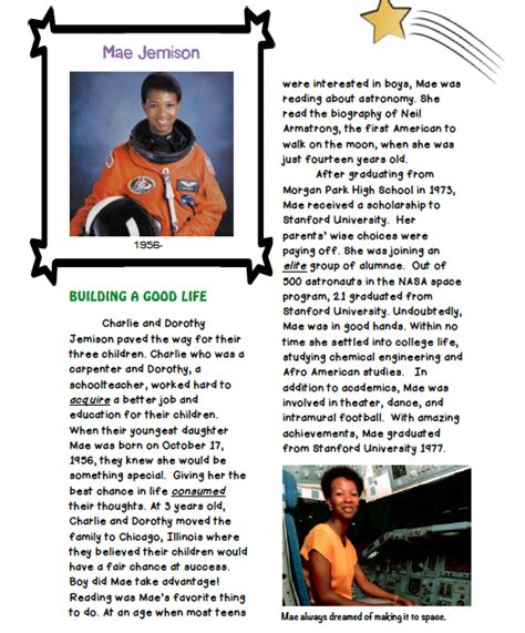 Mae Jemison Informational Text | Science units, Womens history month ...