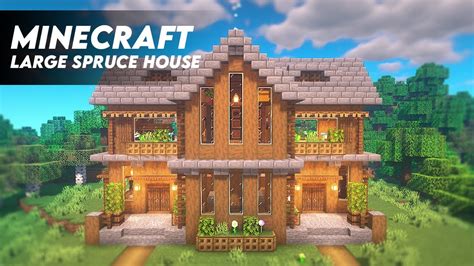 Minecraft: How to Build a Large Spruce House | Spruce Survival House ...