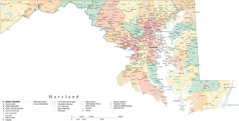 State Map of Maryland in Adobe Illustrator vector format. – Map Resources