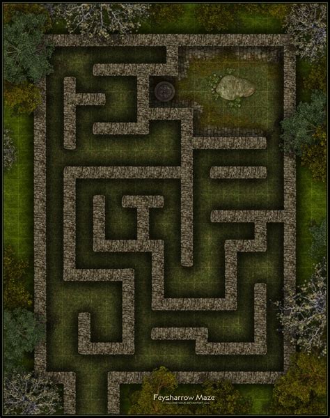 Feysharrow Maze by Neyjour on deviantART | D d maps, Fantasy map, Dungeon maps