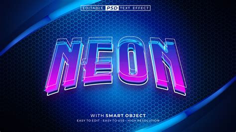 ArtStation - 3D Neon. PSD fully editable text effect. Layer style PSD mockup template. | Artworks