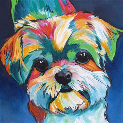 Cute Colourful Dog Paint By Numbers Kit Wall Art Dog Paint by | Etsy