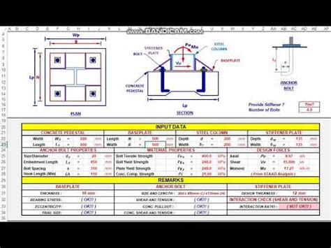 ANCHOR BOLT, BASEPLATE & STIFFENER PLATE DESIGN - YouTube