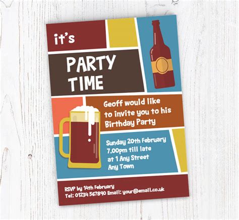 Fancy a Beer Party Invitations | Personalise Online Plus Free Envelopes ...