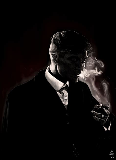 Portrait of Thomas Shelby from Peaky Blinders. Drawn with my Wacom and ...