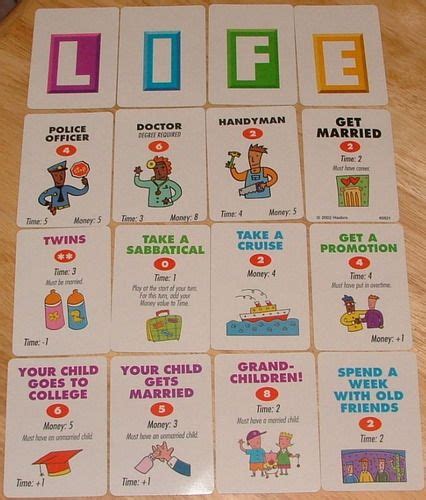 Life board game, Board games, Cards