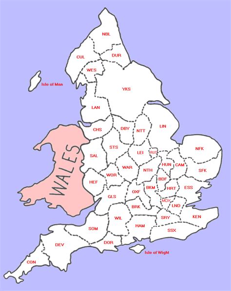 England Counties Map