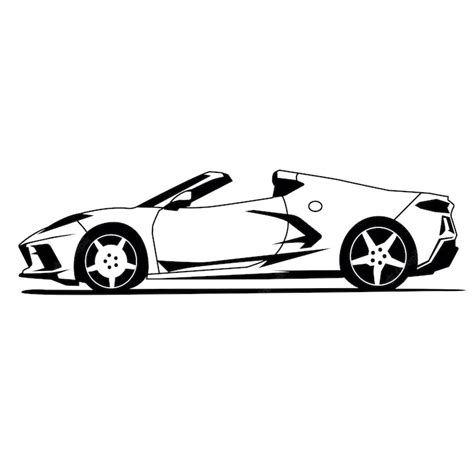 Premium Vector | Car side view black and white vector design