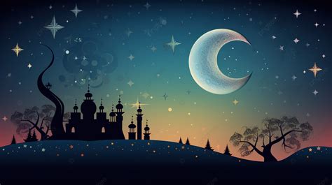 Night At Night Sky With Moon Background, Ramadan Picture, Ramadan ...