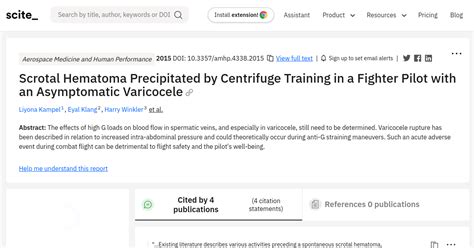 Scrotal Hematoma Precipitated by Centrifuge Training in a Fighter Pilot ...