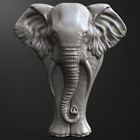 Elephant Sculpture bas-relief for CNC 3D Model $29 - .max .stl .obj - Free3D