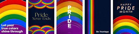 Happy Pride Month Geometric Design Posters in rainbow flag color theme. Collection of pride flag ...