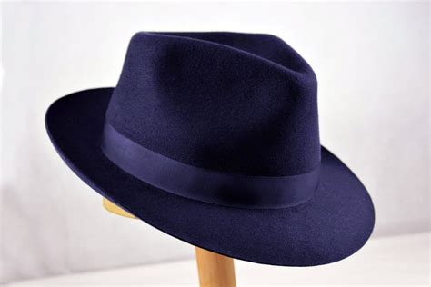 Fedora the DIPLOMAT Navy Blue Fedora Hat for Men Mens - Etsy | Fedora, Hut, Filzhut