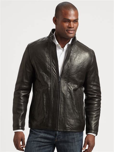 Lyst - Andrew Marc French Rugged Leather Jacket in Black for Men