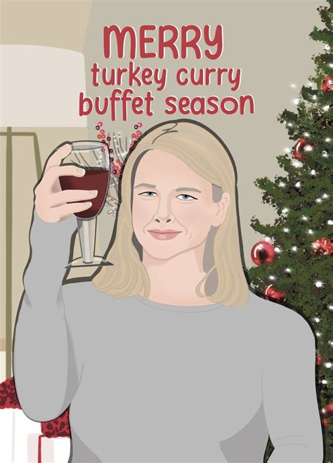 Bridget Jones - Turkey Curry Buffet - Christmas Card | Scribbler