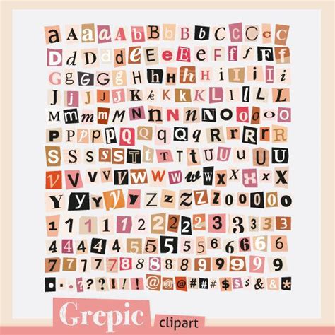 Paper Cut Alphabet Clipart Pack