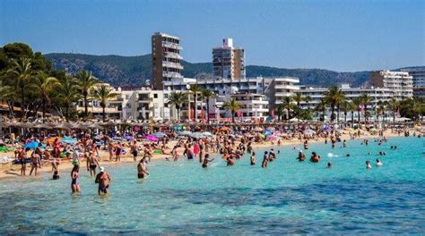 Packed Magaluf Beach Majorca Spain in Summer | Magaluf beach, Places around the world, Majorca