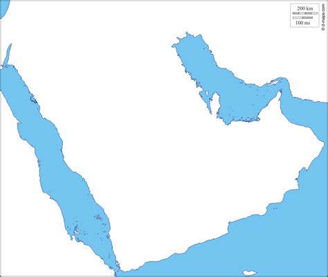 Arabian Peninsula Blank Map