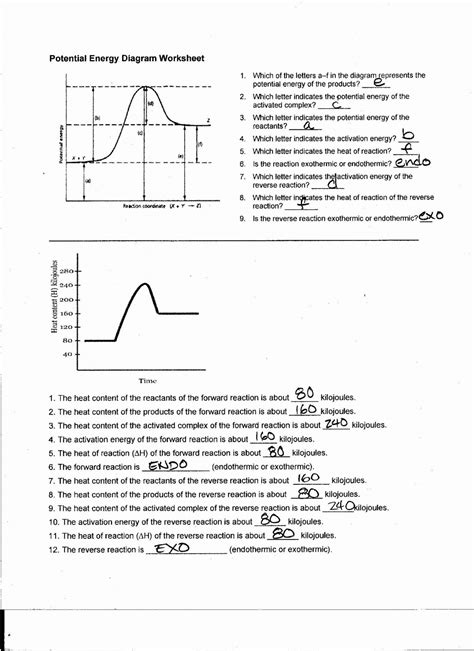 Potential Energy Diagrams Worksheet - Printable Calendars AT A GLANCE