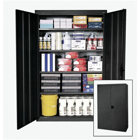 Sandusky Lee Elite Black Metal Storage Cabinet - 46"L x 24"D x 72"H