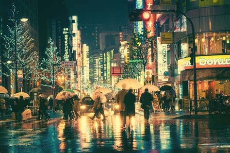 A rainy night in Tokyo : r/pic