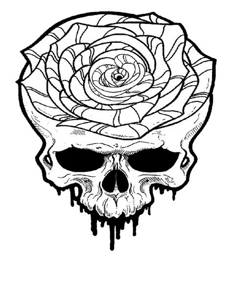 Sugar Skull And Rose Drawing | Free download on ClipArtMag