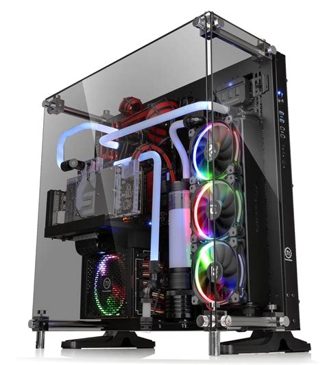 Gaming PC Case Desktop Tower Computer Tempered Glass Wall Mount Chassis ATX Usb - Computer Cases