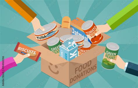 Food Drive Donation Box Stock イラスト | Adobe Stock