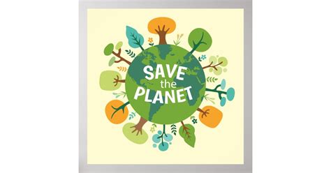 Save the Planet Earth Illustration Poster | Zazzle